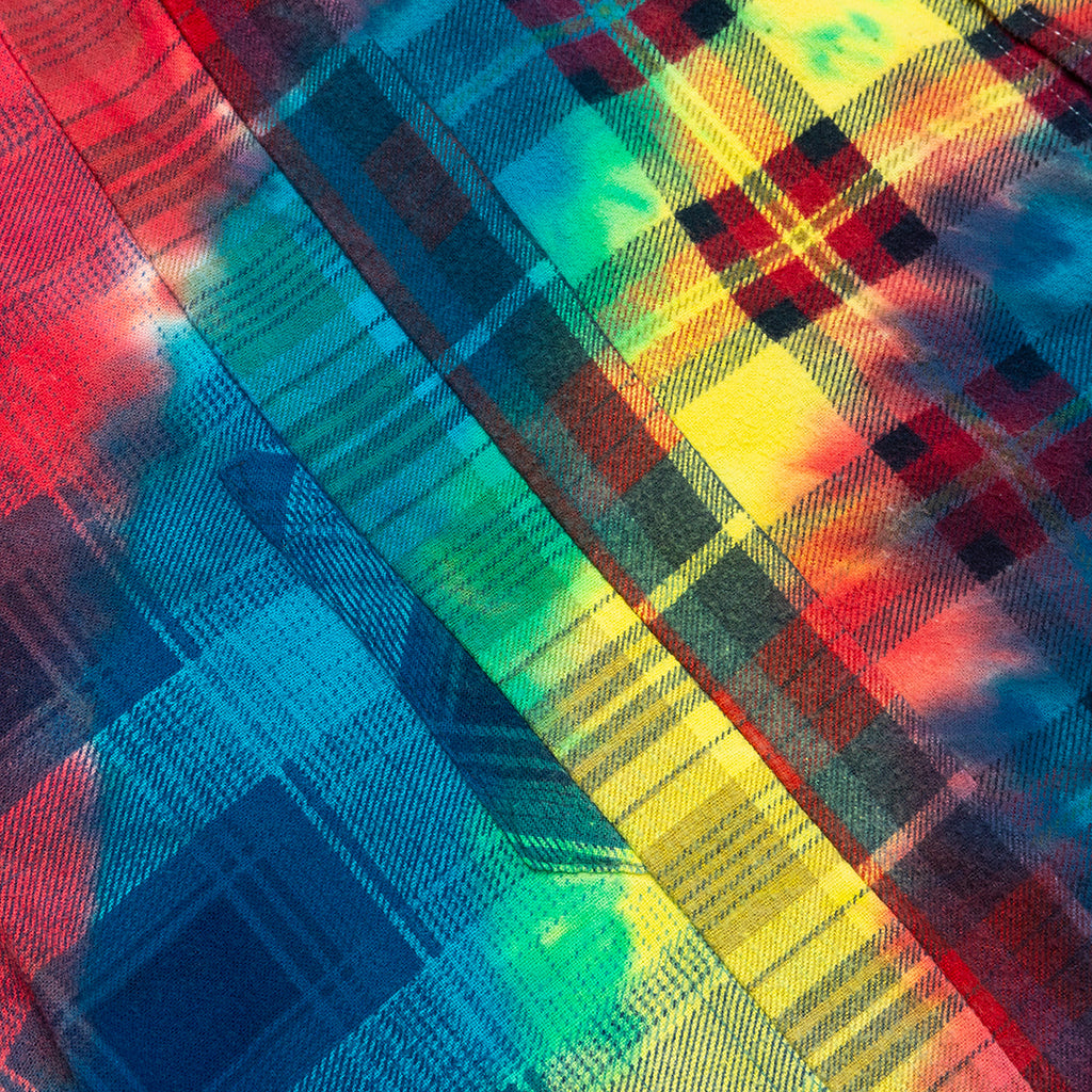 7 Cuts Wide Flannel Shirt - Tie Dye