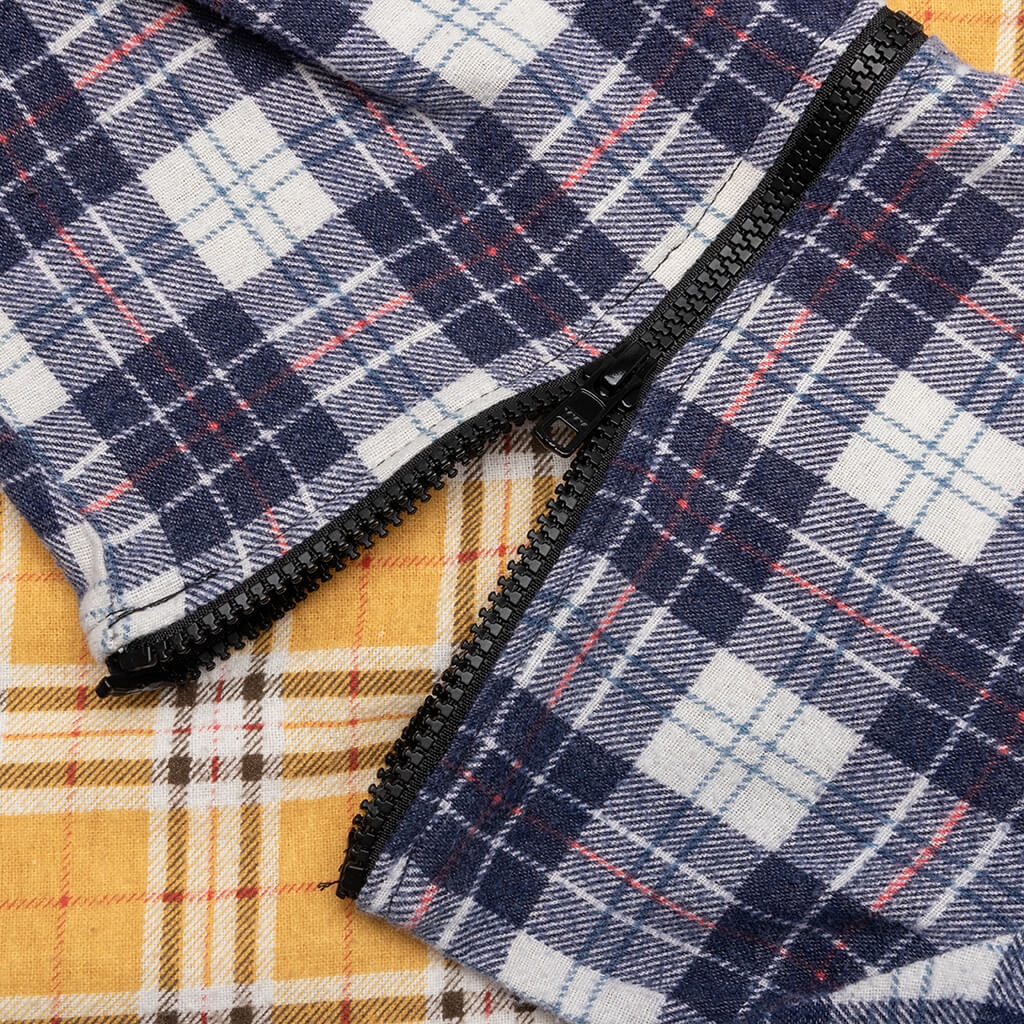 7 Cuts Zipped Wide Shirt - Gold/White