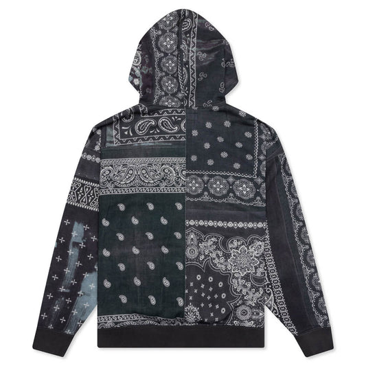 Bandana Chopped Hooded Sweatshirt - Black