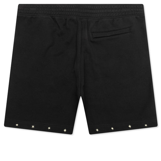 Star Print Board Shorts - Black