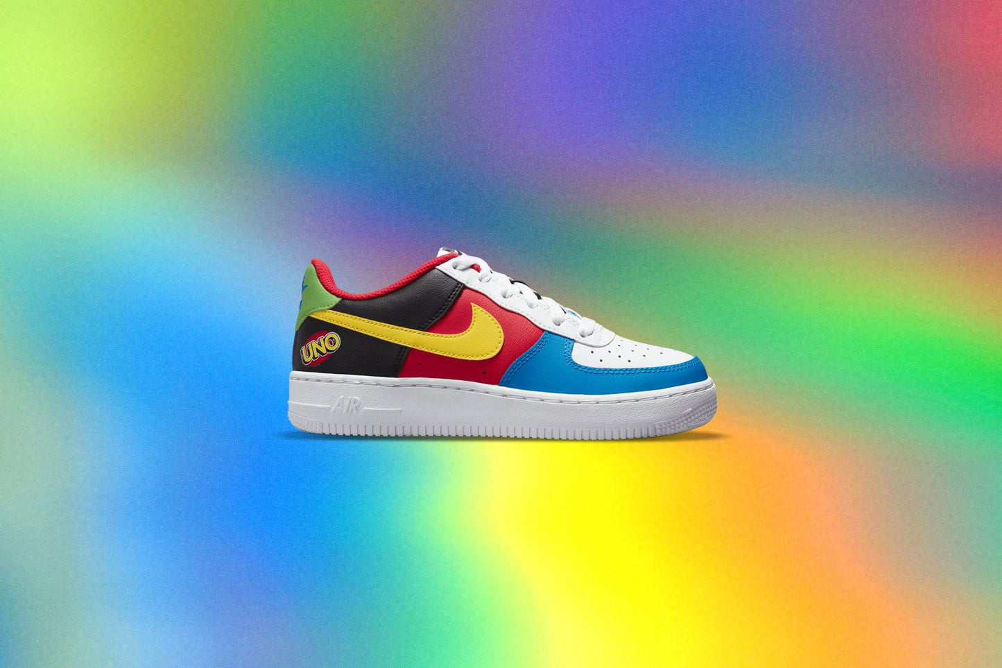 Nike x UNO Air Force 1 LV8 (GS) - White/Yellow Zest/University Red