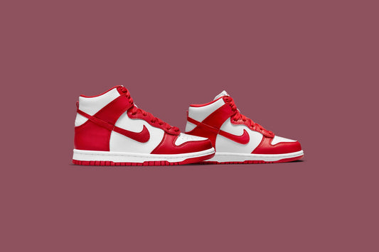 Dunk High (GS) - White/University Red