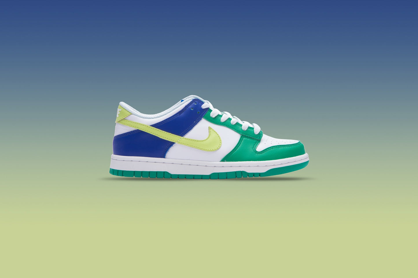 Dunk Low BG (GS) - White/Light Lemon Twist/Stadium Green
