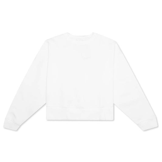Sportswear Collection Essentials Women's Oversized Fleece Crew Sweatshirt - White/Black