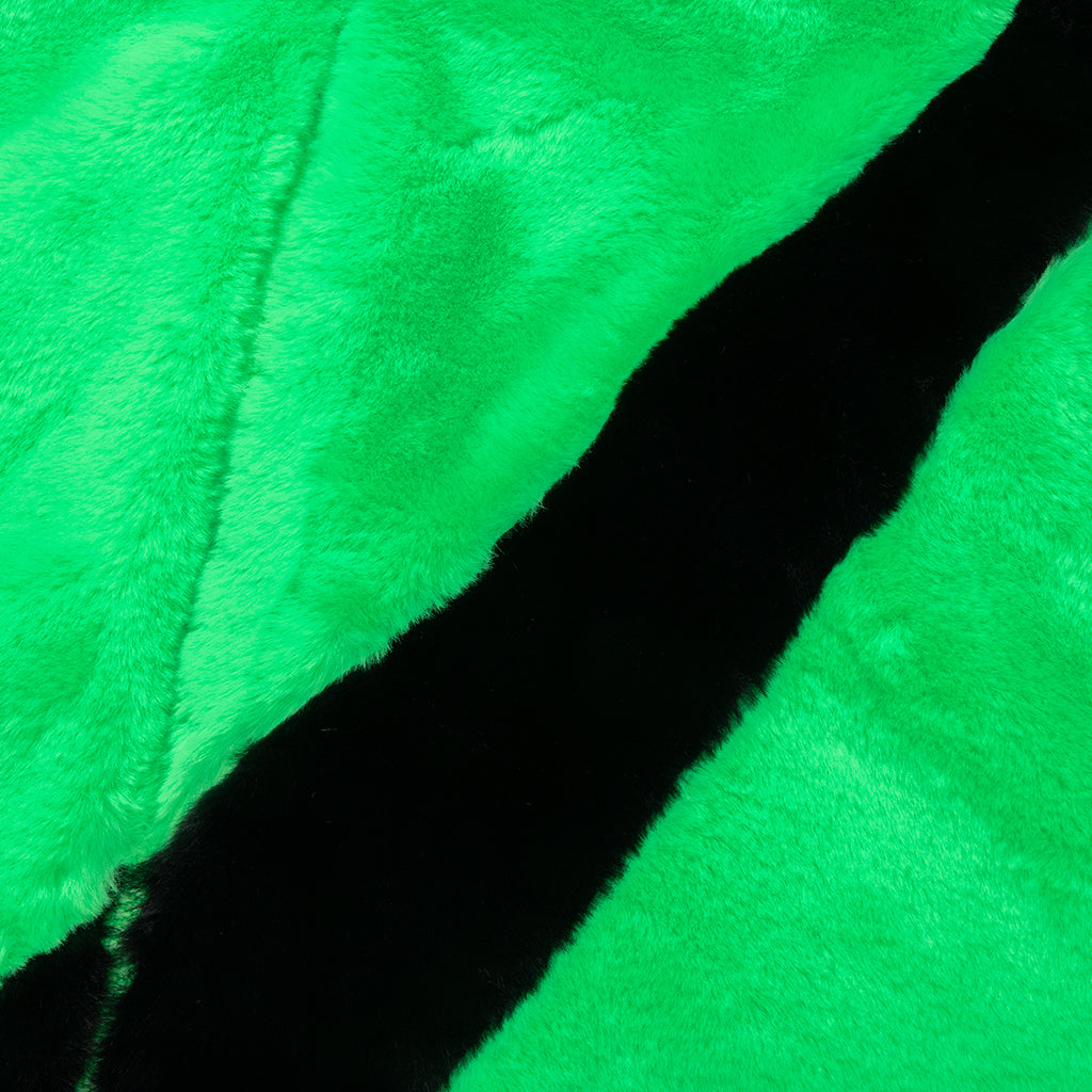 Women's Sportswear Faux Fur Jacket - Poison Green/Black