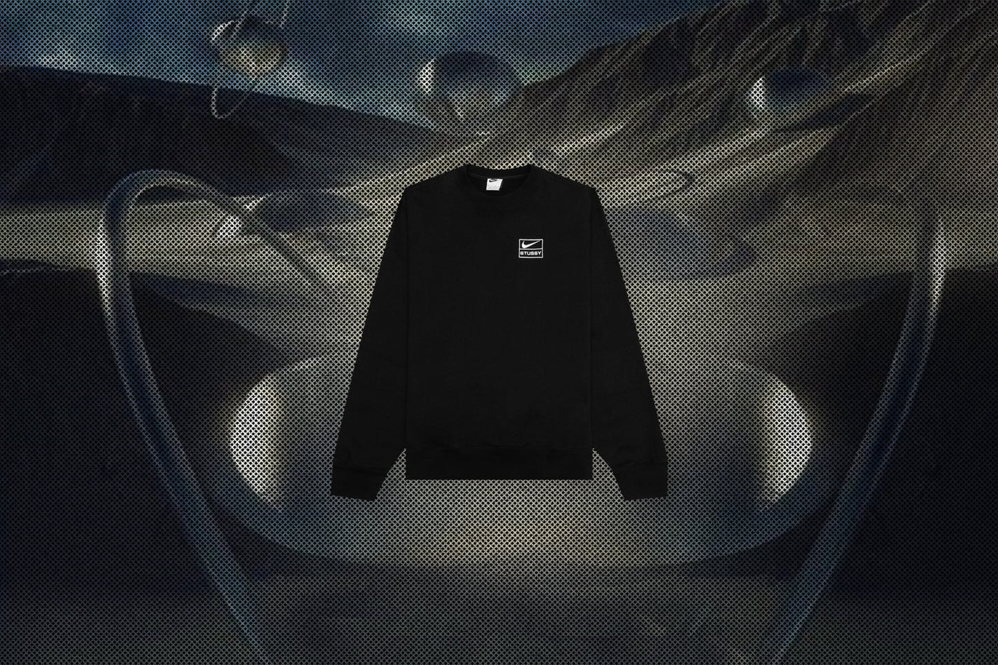 Nike x Stussy Washed Fleece Crew Neck - Black/Black/Sail