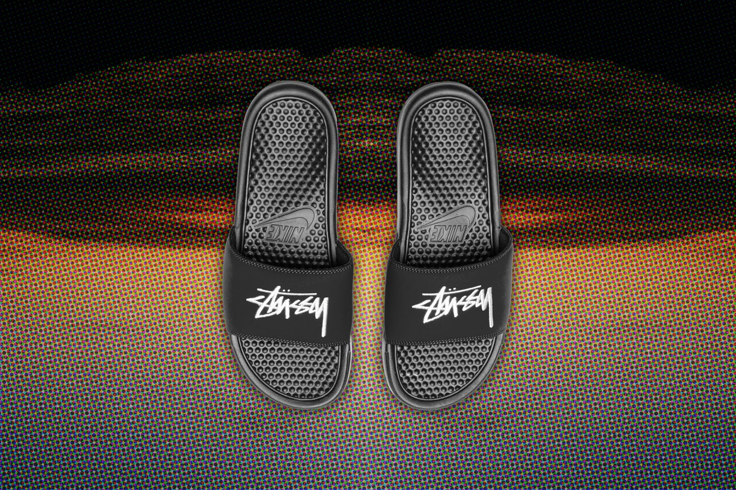Nike x Stussy Benassi - Black/Sail