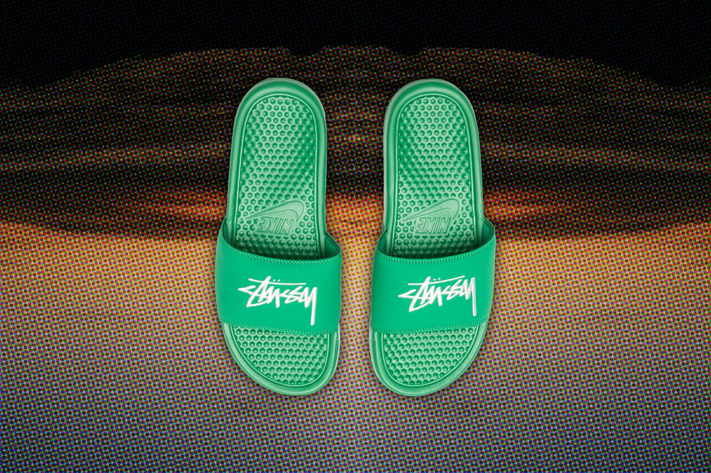Nike x Stussy Benassi - Pine Green/Sail