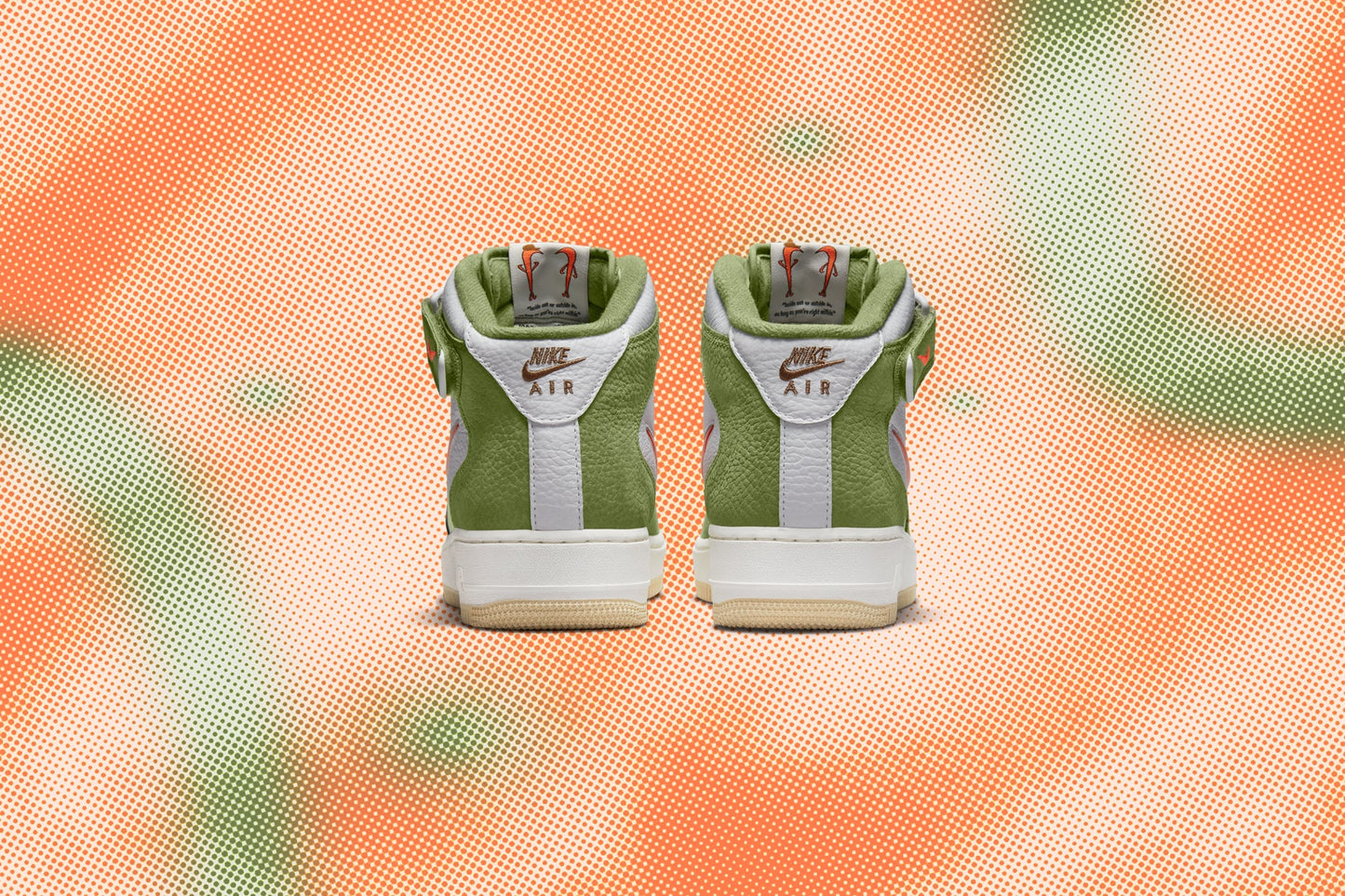 Air Force 1 Mid QS - White/Total Orange/Oil Green