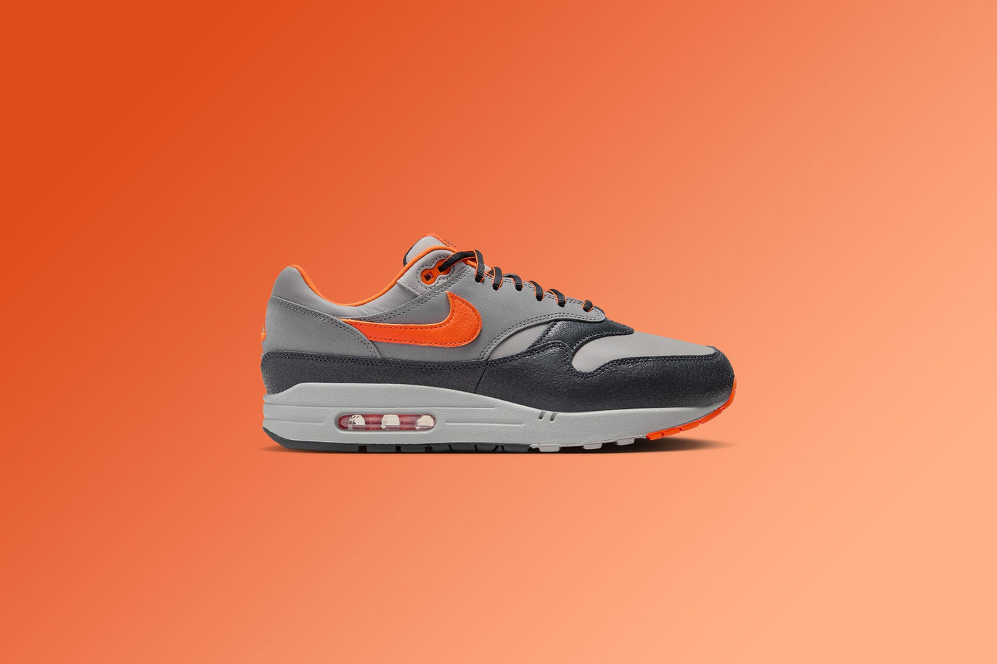 Nike x HUF Air Max 1 'Brilliant Orange' - Anthracite/Brilliant Orange/Medium Grey