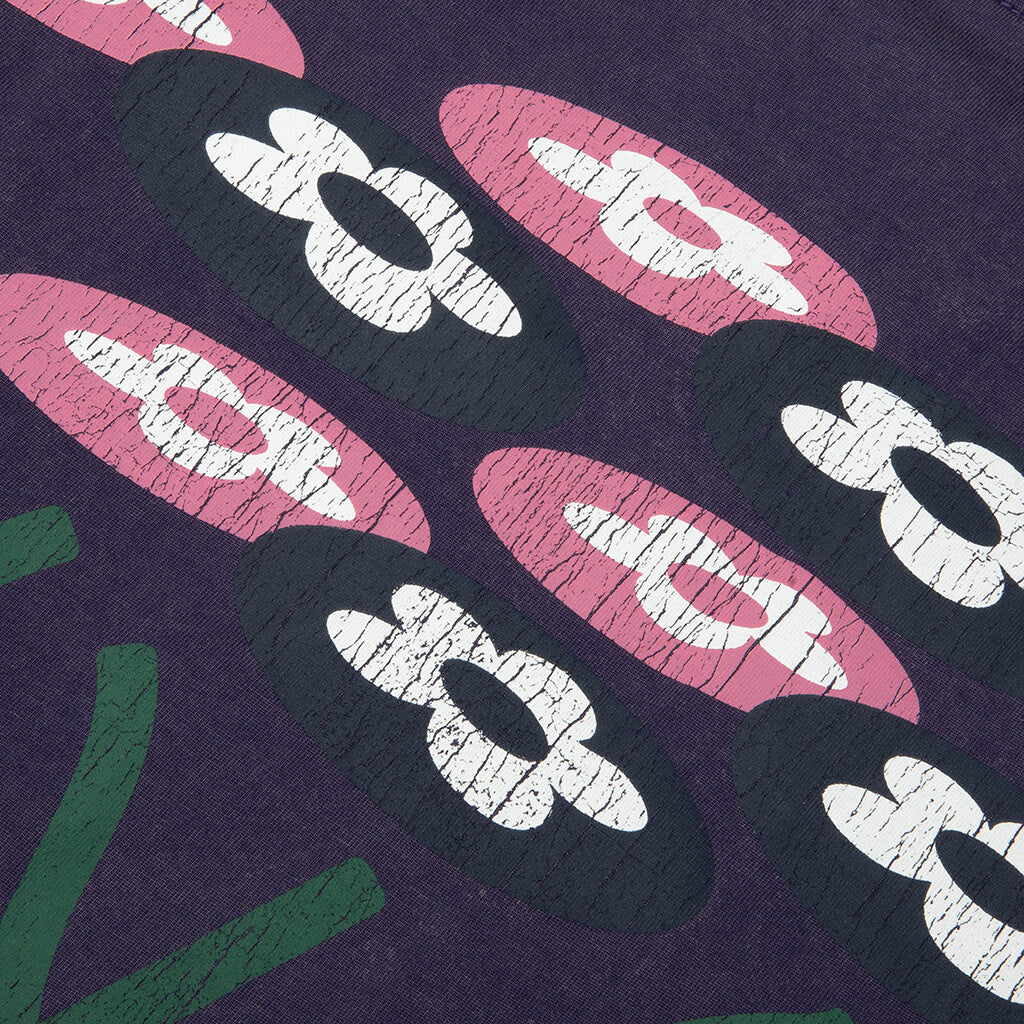 Paint Flower Bouquet Tee - Washed Purple