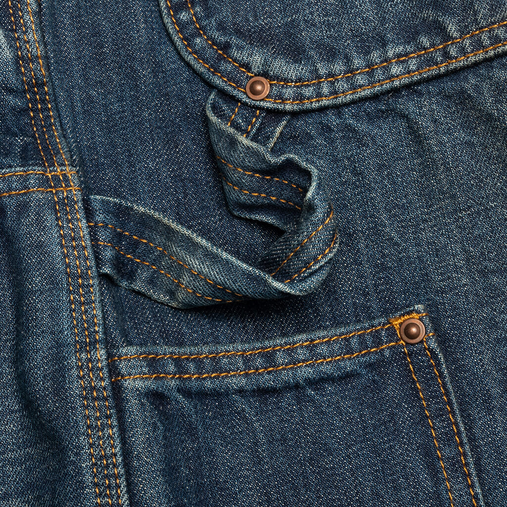 Wide-Leg Denim Pants - Blue Wash