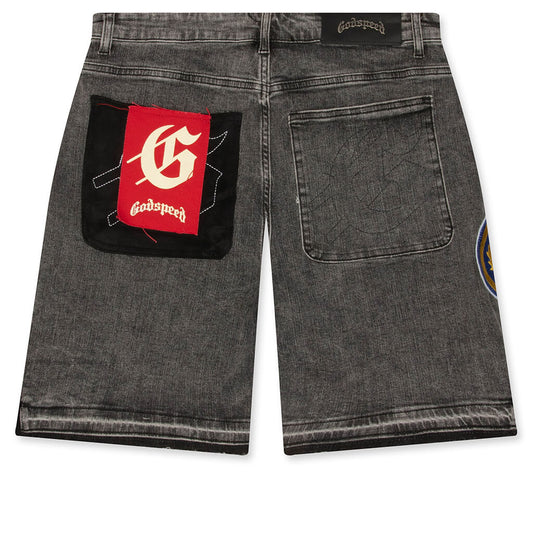 Patchwork Denim Shorts V2 - Grey