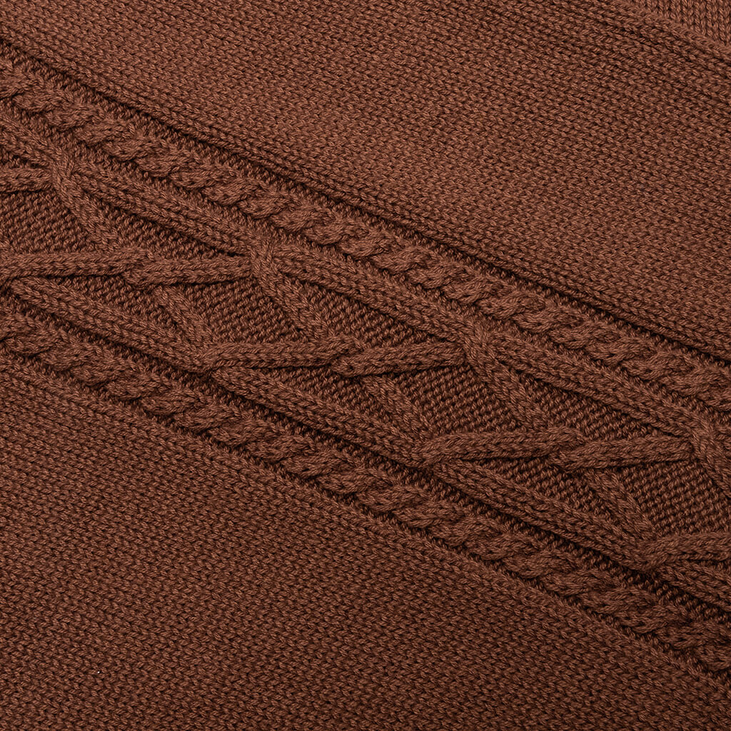 Charlie Mock Neck Knit Shirt - Brown