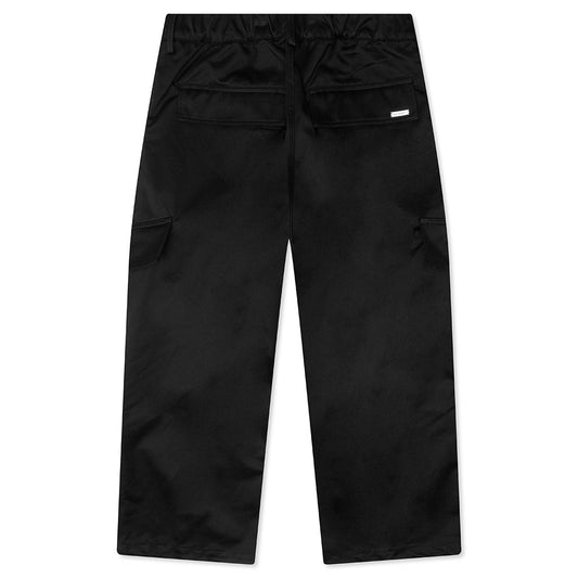 Pleated Wide Cargos - Black