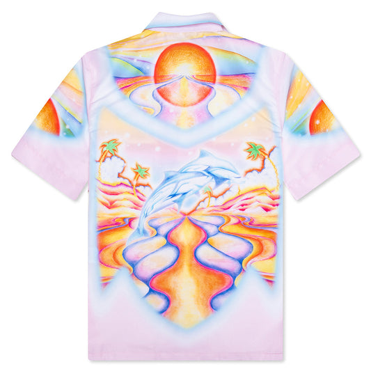 Printed Swim Open Collar Shirt - Psychedelic Nirvana