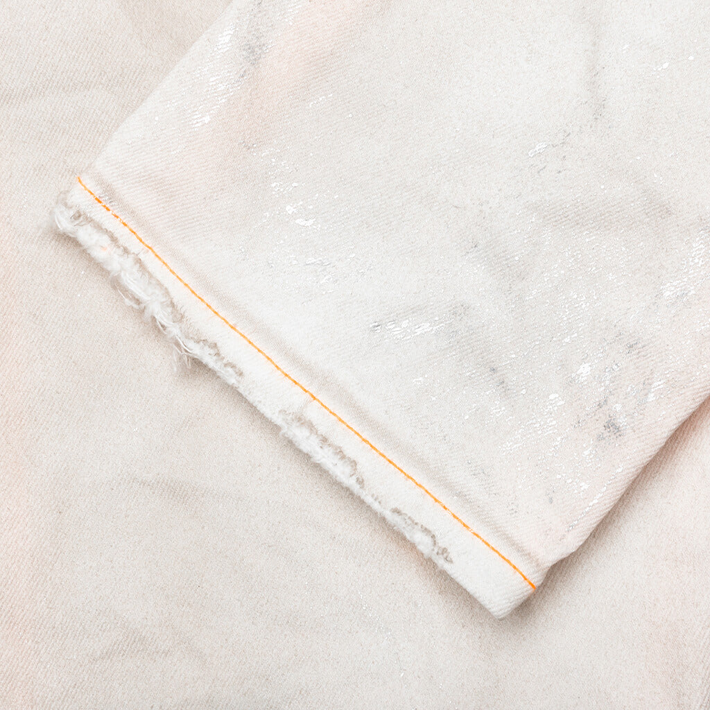 P001 - White Neon Stitch Orange