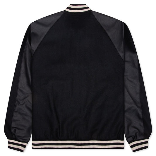 Raglan Varsity Jacket - Black