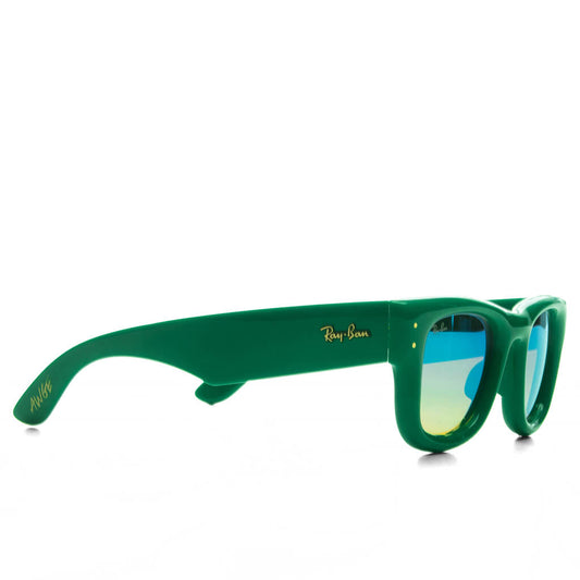 Ray-Ban x A$AP Rocky Wayfarer Puffer - Green Frame/Blue Mirror Lens
