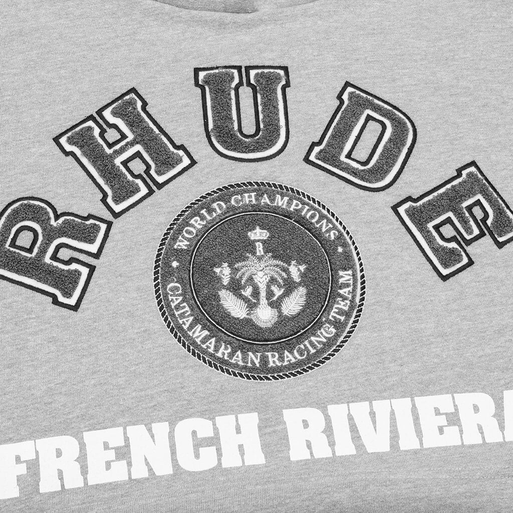Rhude French Riviera Patch Hoodie - Heather Gray