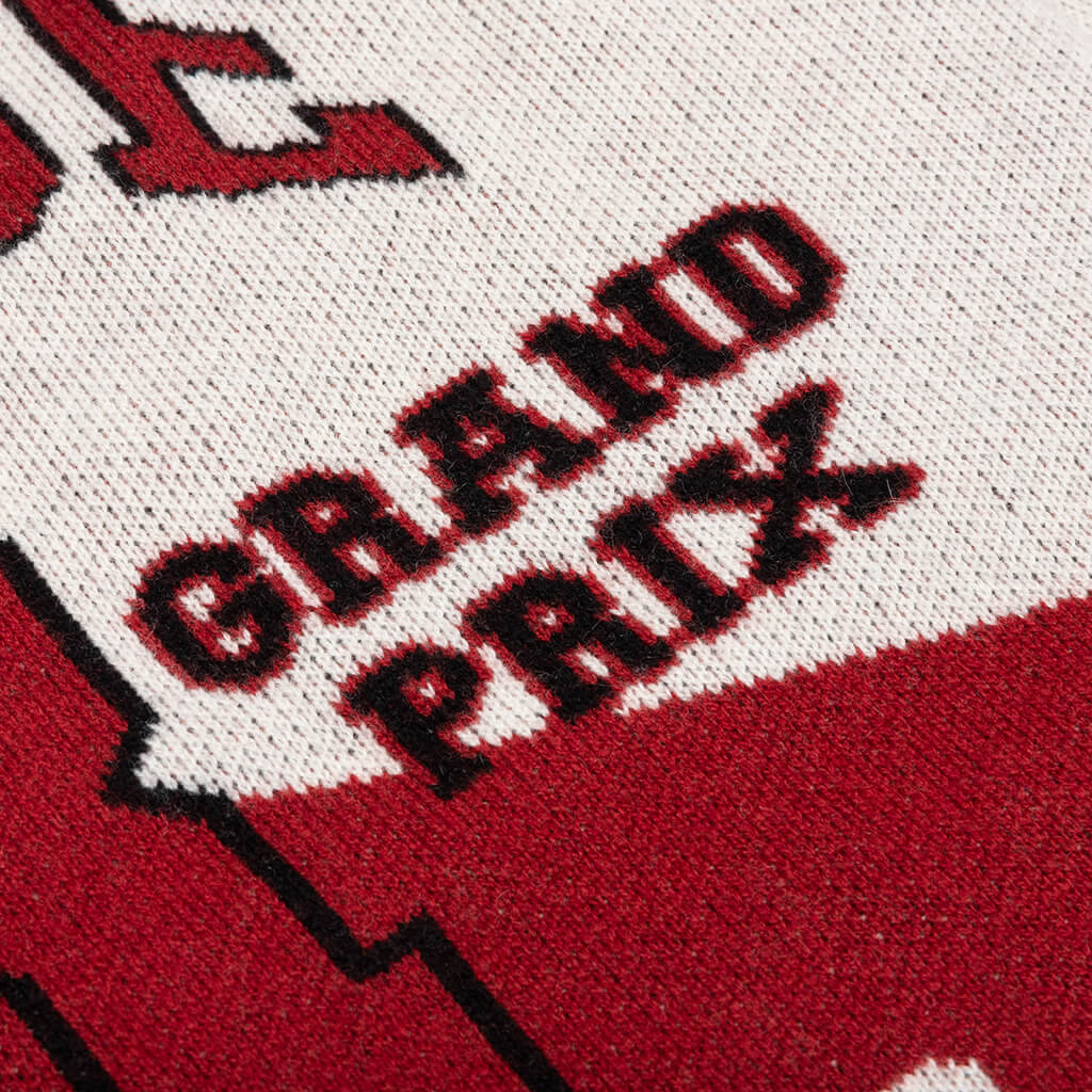 Grand Prix Cardigan - Creme/Black/Red