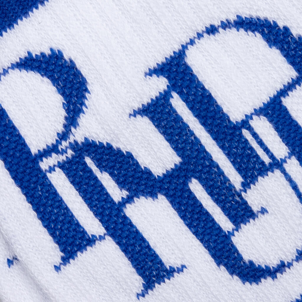 Scramble Logo Sock - White/Royal Blue