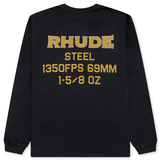 Rhude Steel L/S Tee - Vintage Black