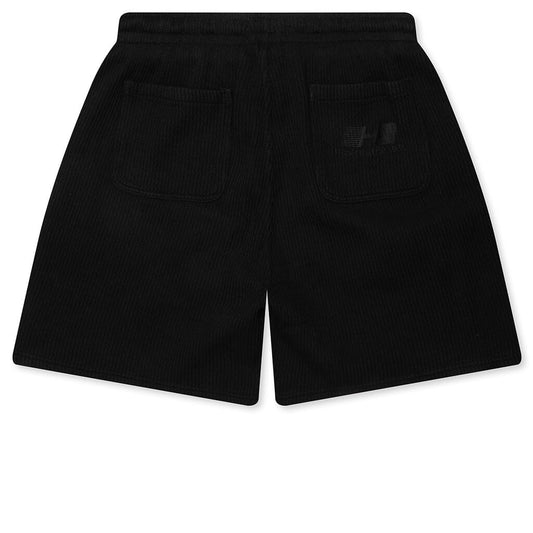 Rib Knit Drawcord 7" Shorts - Black
