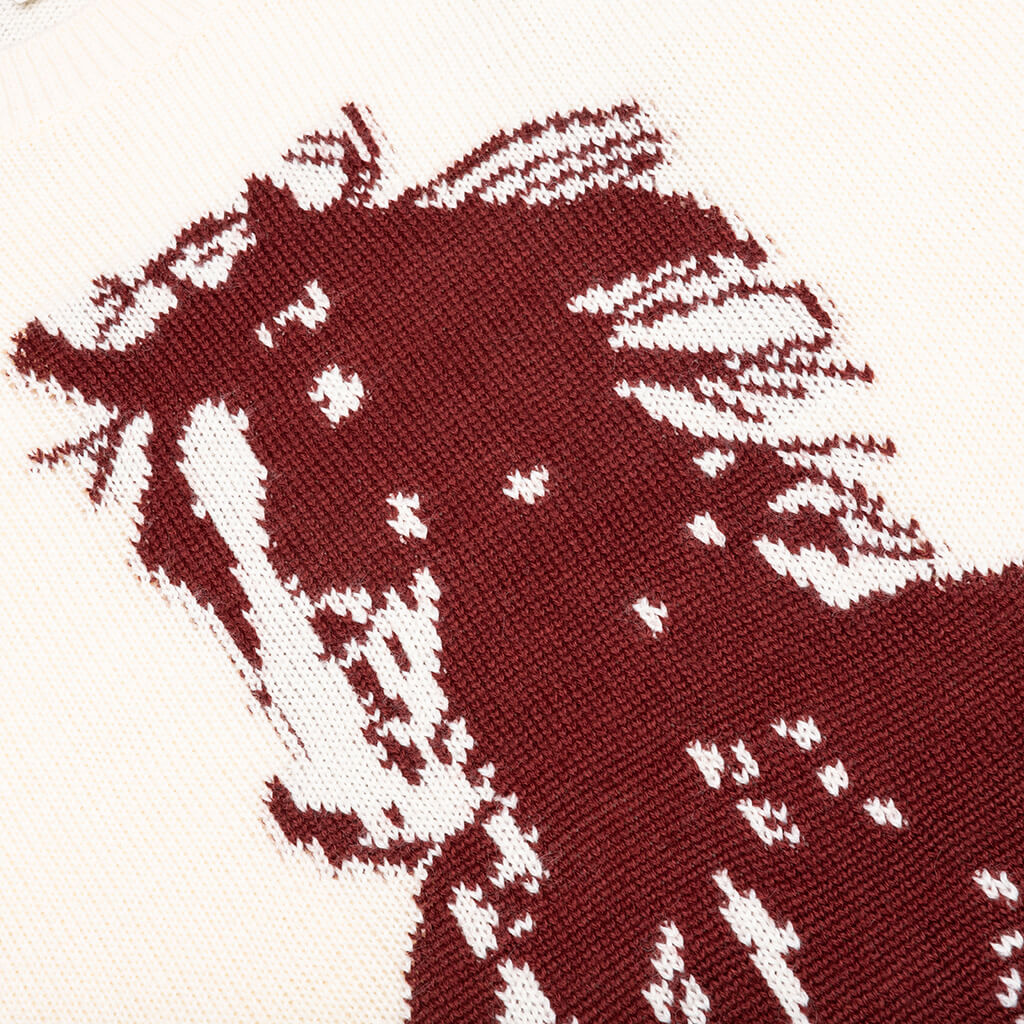 Running Horse Knit Sweater - Oatmeal