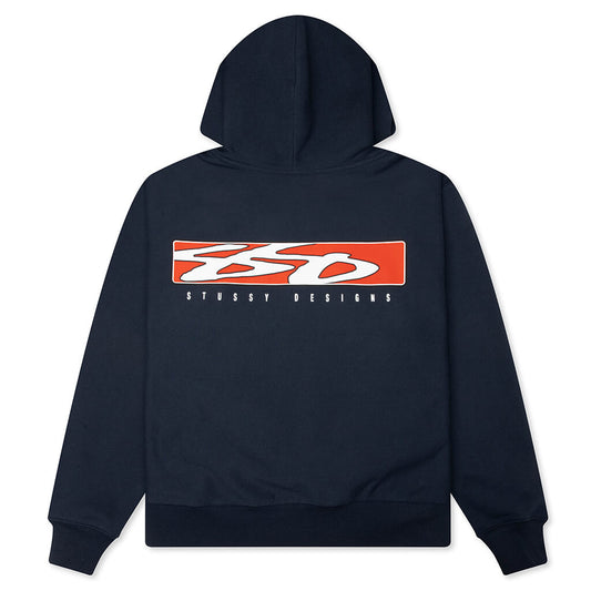 S Box Zip Hoodie - Navy