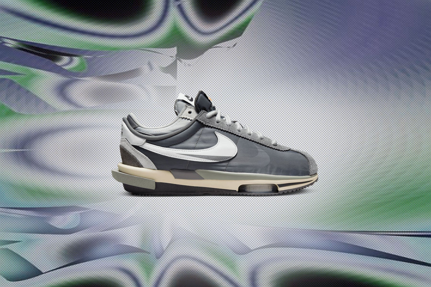 Nike x Sacai Zoom Cortez 4.0 - Iron Grey/White/Light Cream