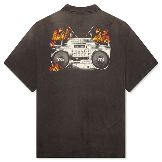Saint M6 x Nas Radio Tape On Fire S/S Tee - Black