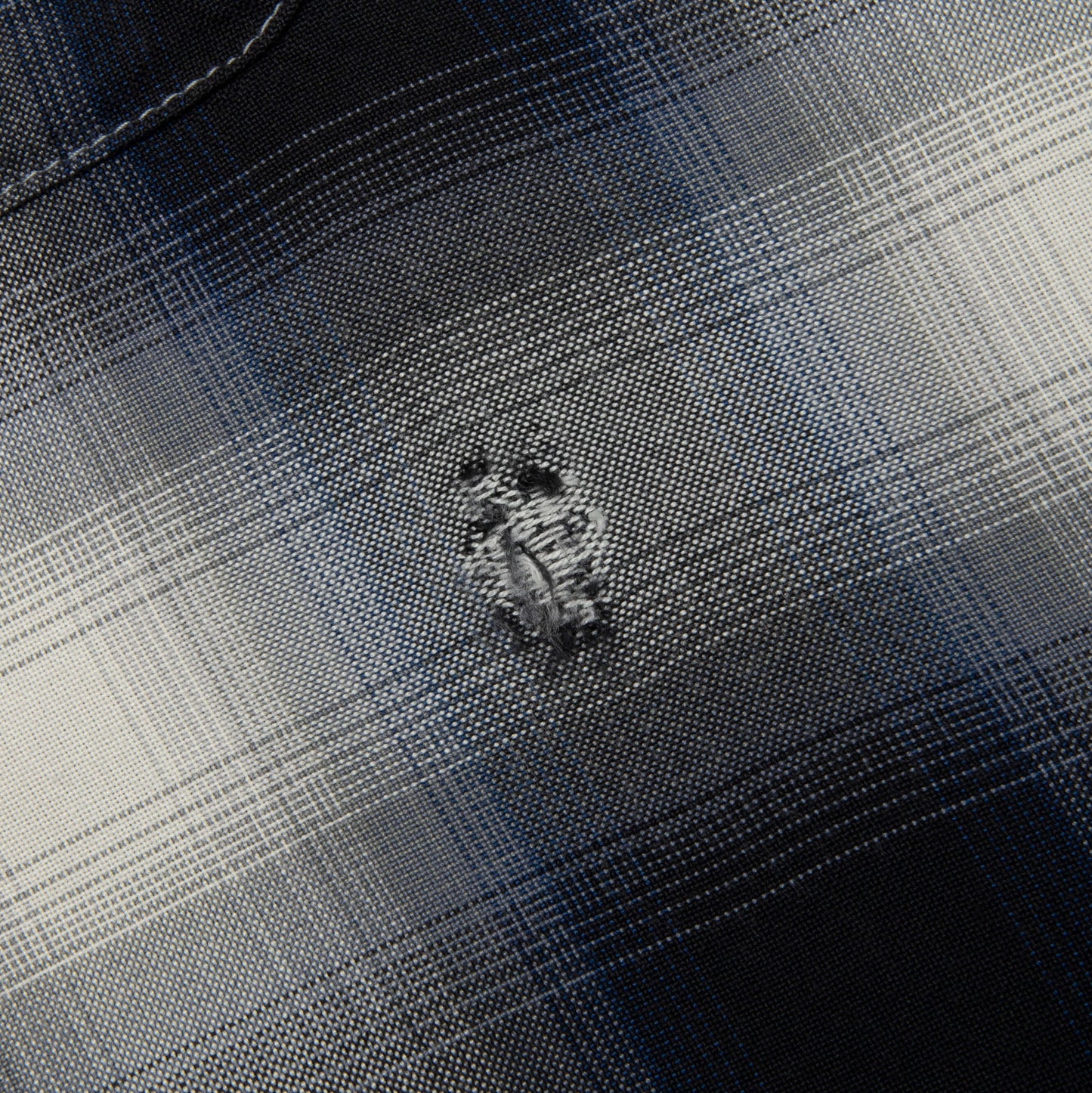 Saint Michael x Last Man Mx6 Checkered L/S Buttonup Shirt - Navy