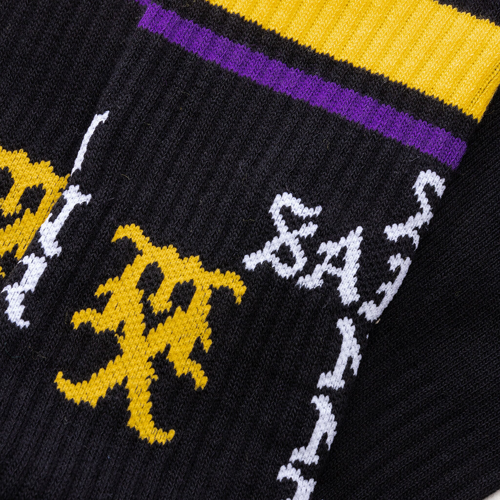 Saint Sinner Socks - Black/Purple