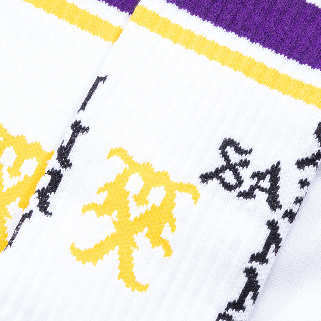 Saint Sinner Socks - White/Purple