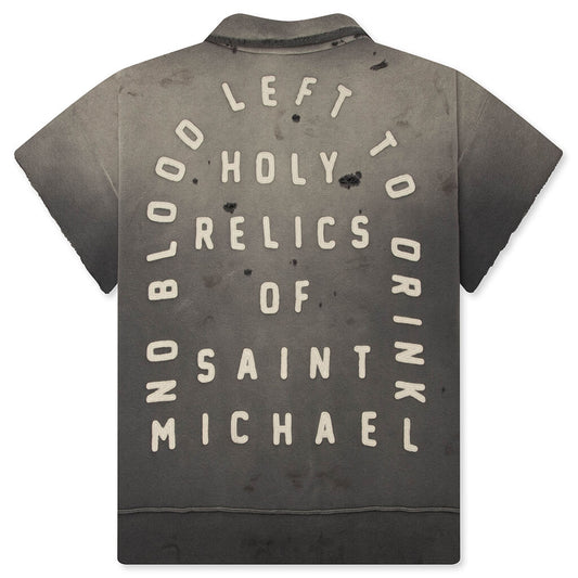 Saint S/S Half Zip Sweat Polo - Charcoal