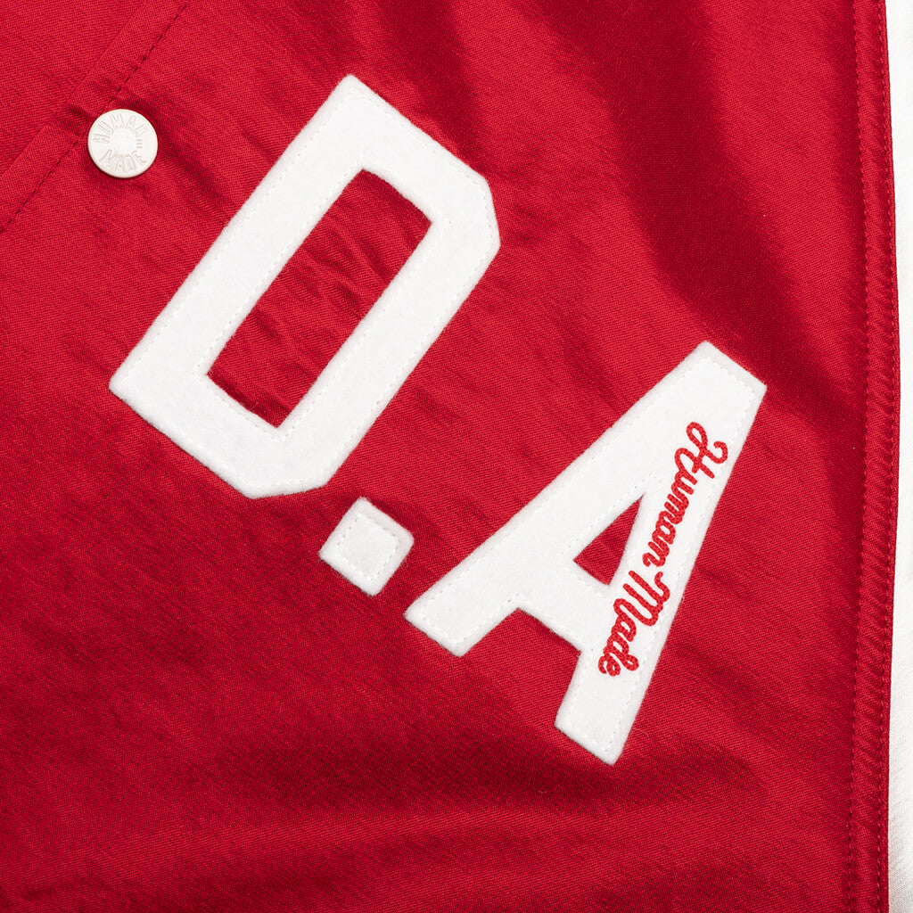 Satin Stadium Jacket - Red