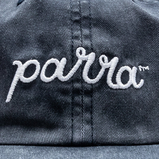 Scripted 6 Panel Hat - Washed Navy Blue
