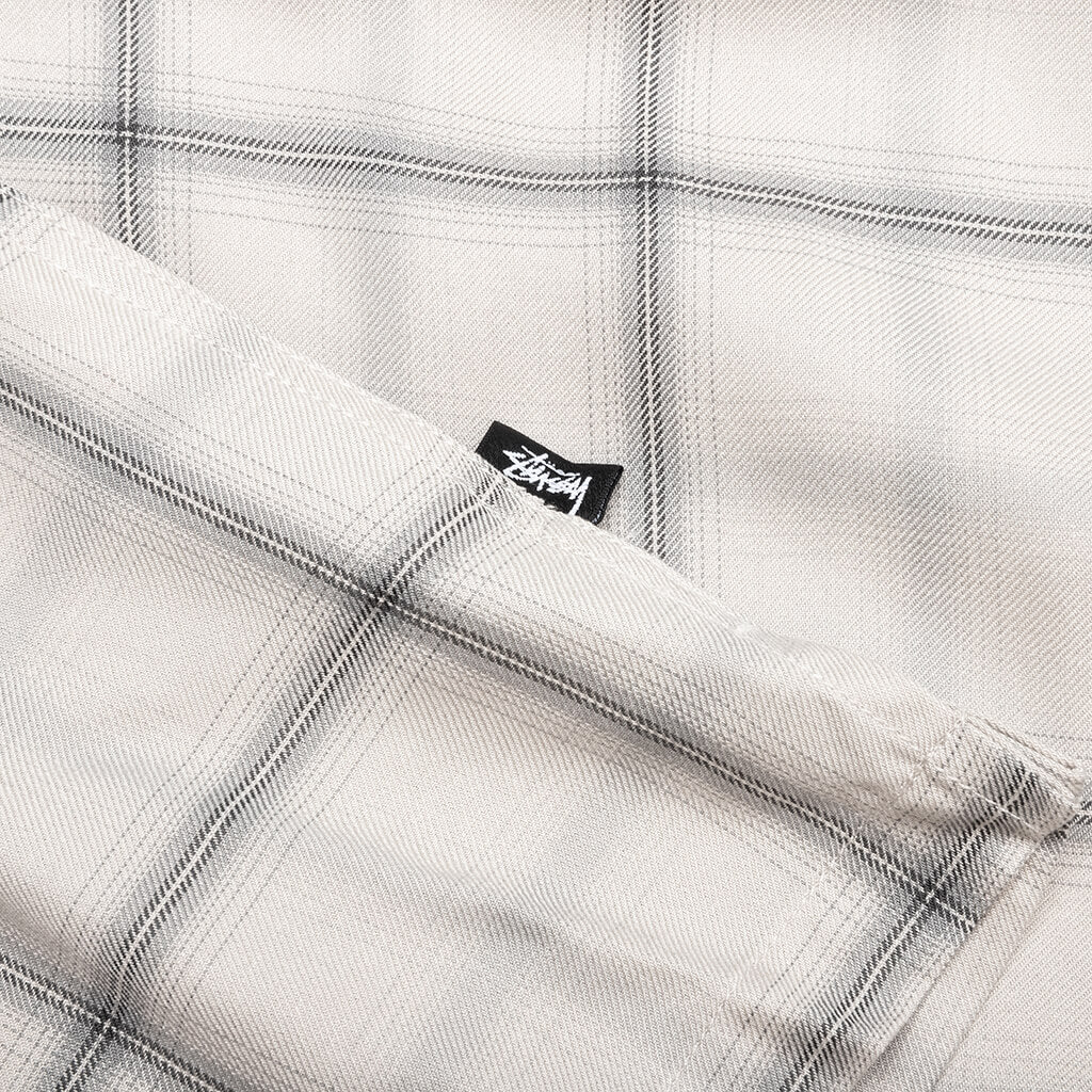 Shadow Plaid Rayon Shirt - Natural