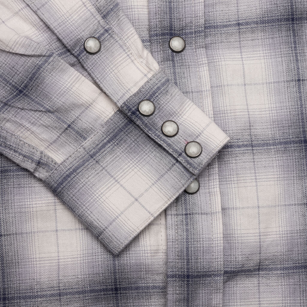 Shadow Plaid Western Shirt - Dusk