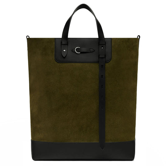 Vertical Shopping Bag - Khaki/Black