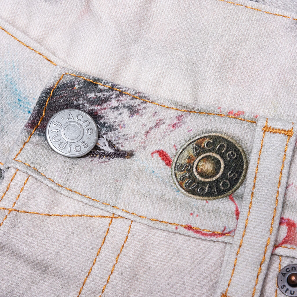 Denim Shorts - White/Multi
