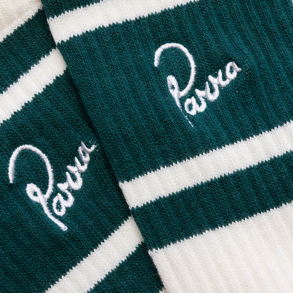 Signature Striped Crew Socks - Off White