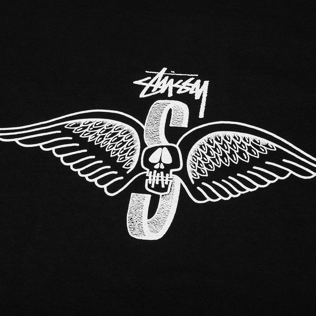 Skull Wings Pigment Dyed L/S Tee - Black