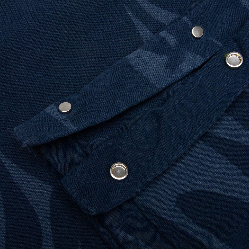 Snap Sweatpants with Flame - Black