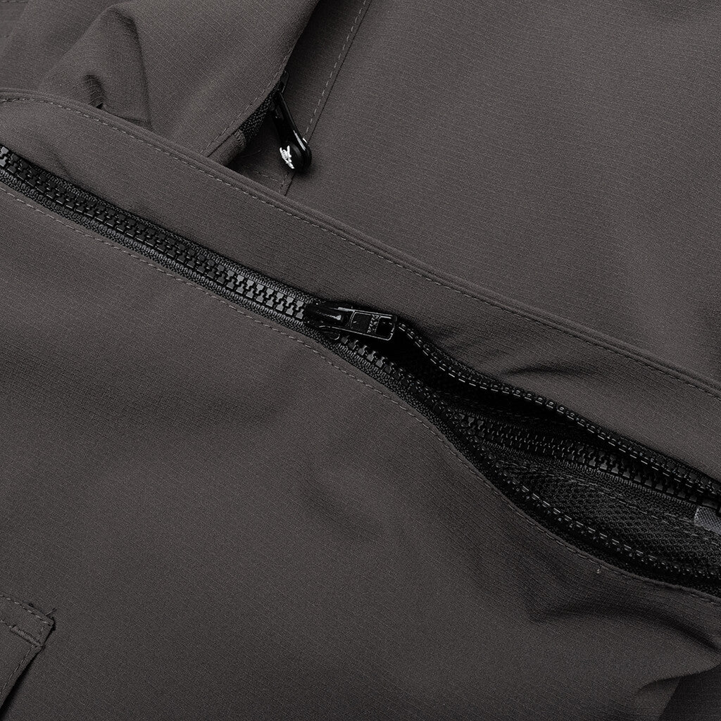 Multi-Pocket Zipped 2 Way Jacket - Charcoal