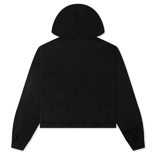 AirBrush Flower Zip-Up Hoodie - Black