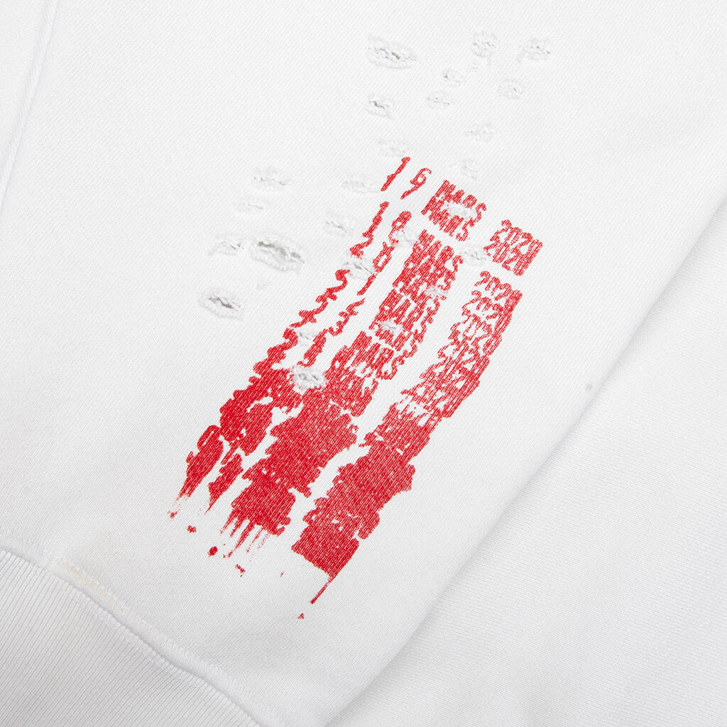 Stamp Zip-Up Hoodie - Vintage White
