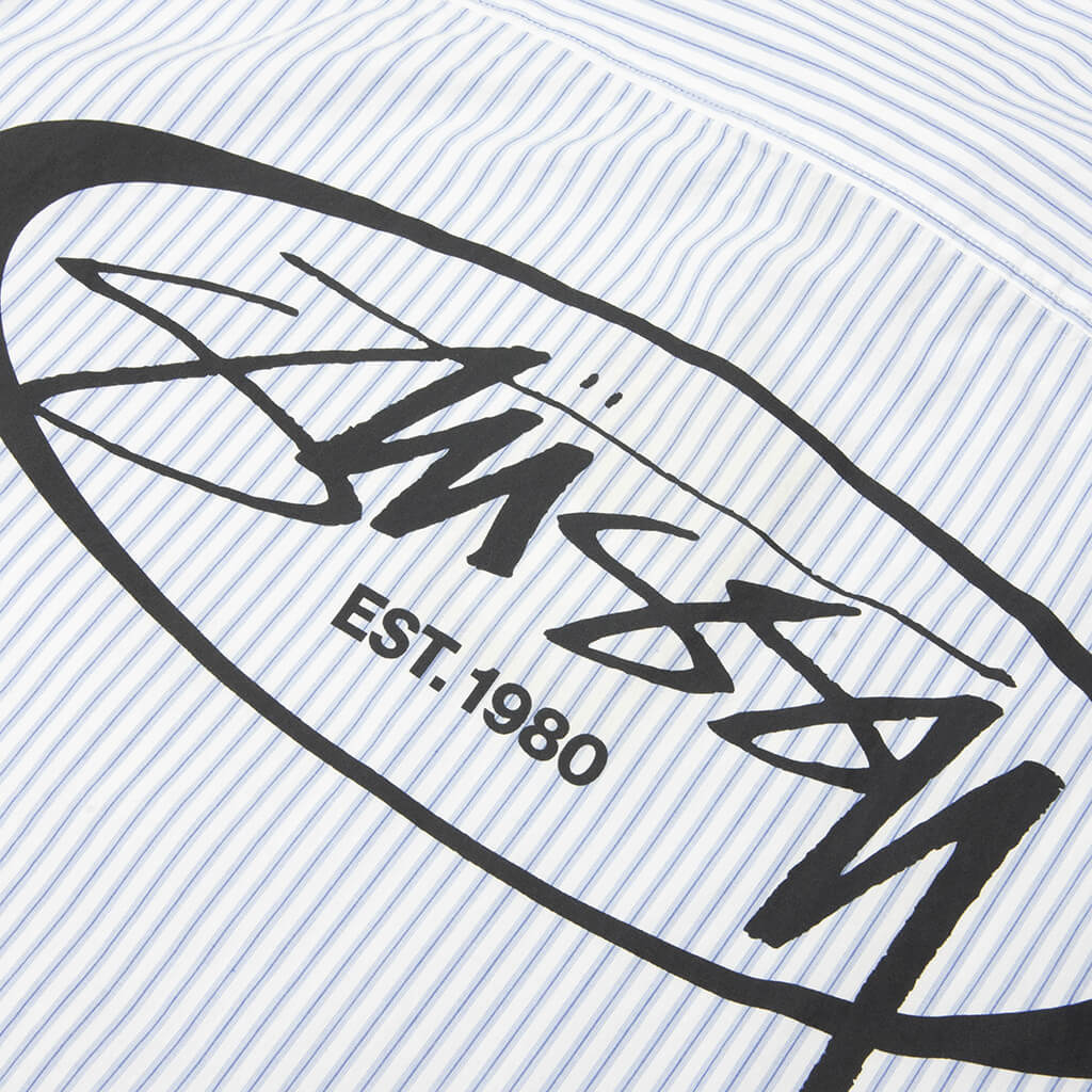 Standard L/S Shirt Logo - Blue Stripe