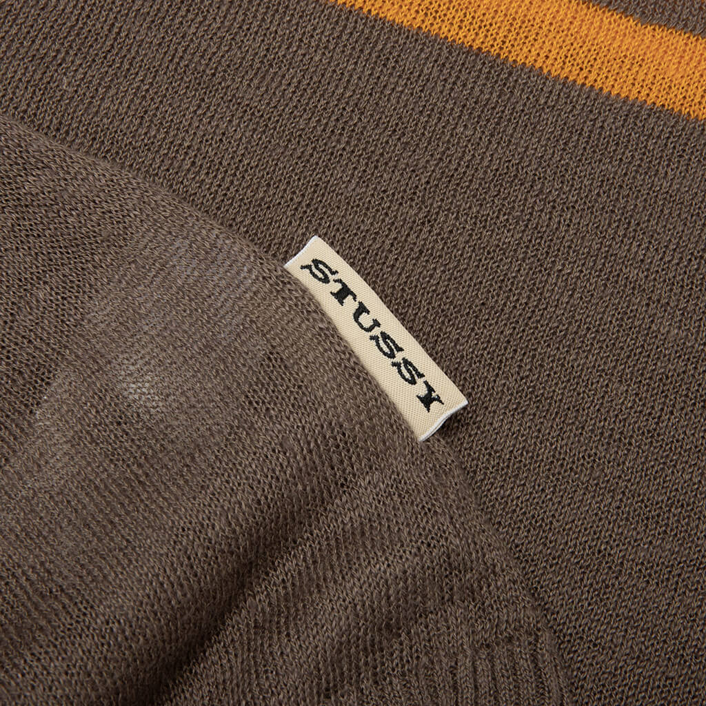 Lightweight Striped Sweater - Brown